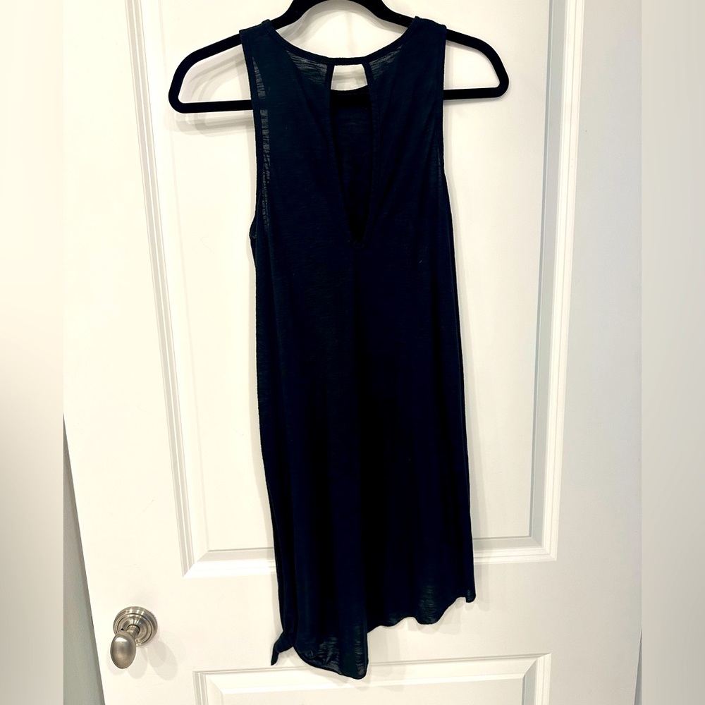 Knotted black mini dress/swimsuit coverup.